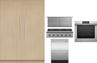 6 Piece Package Includes Refrigerator, Freezer, Cooktop, Wall Oven, Hood And Dishwasher
